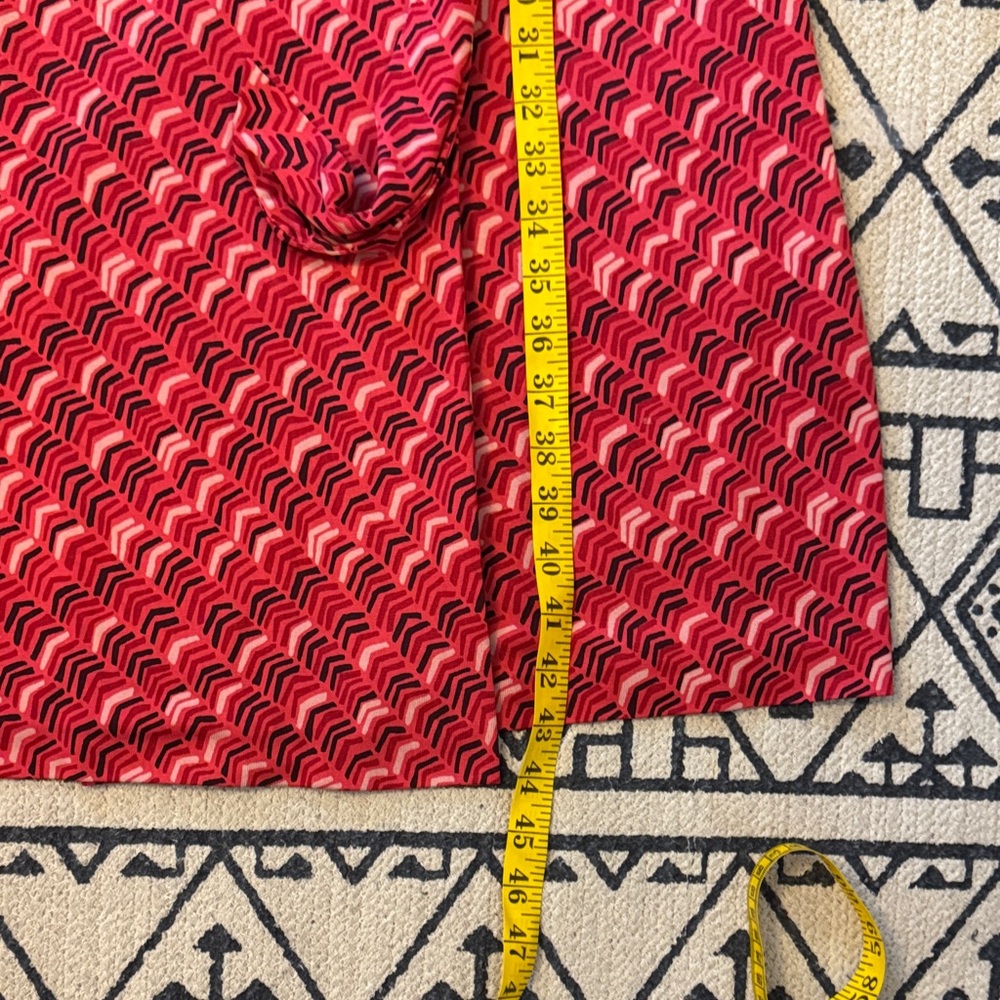 Diane Von Furstenberg Vintage Silk Red Patterned Long Sleeve Dress - Picture 9 of 9